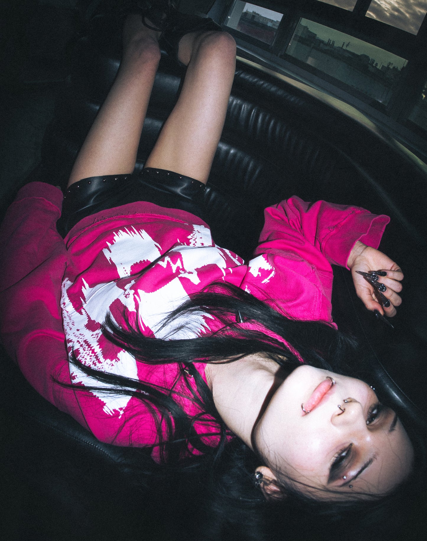 New Age Pink Spiked Hoodie