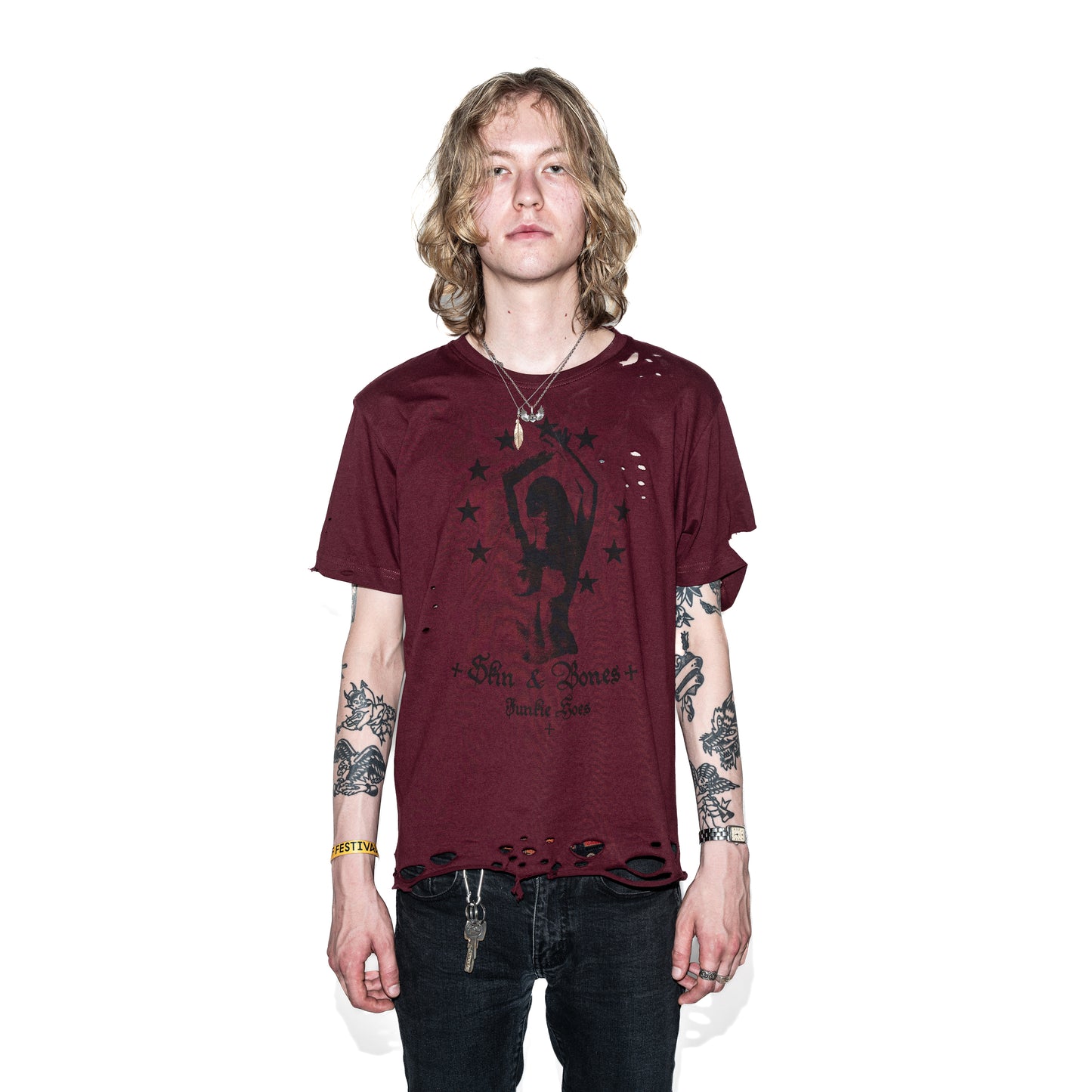Skin & Bones Burgundy T-shirt