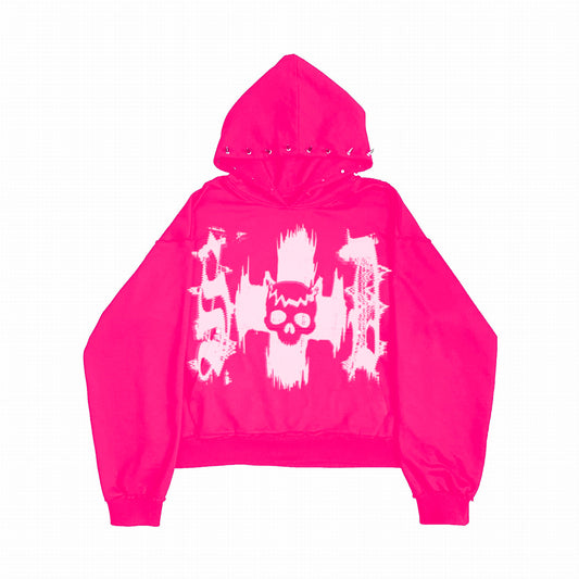 New Age Pink Spiked Hoodie