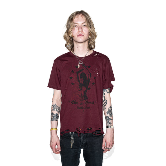 Skin & Bones Burgundy T-shirt